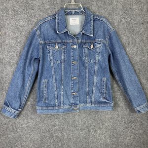 Old Navy Denim Jean Jacket Boyfriend Fit Women S Pockets 6 Button Blue